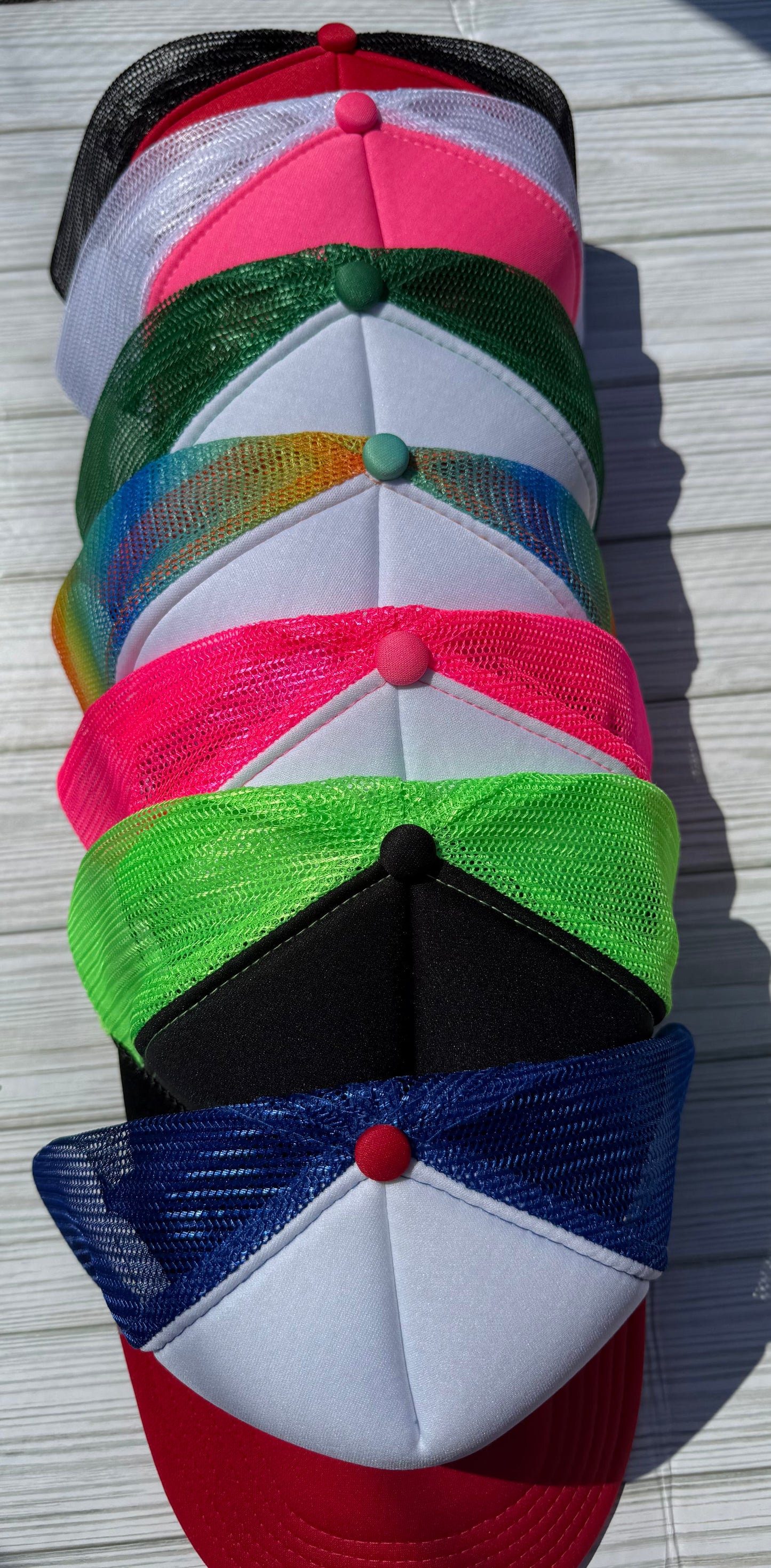 Trucker hat with 5-7 patches