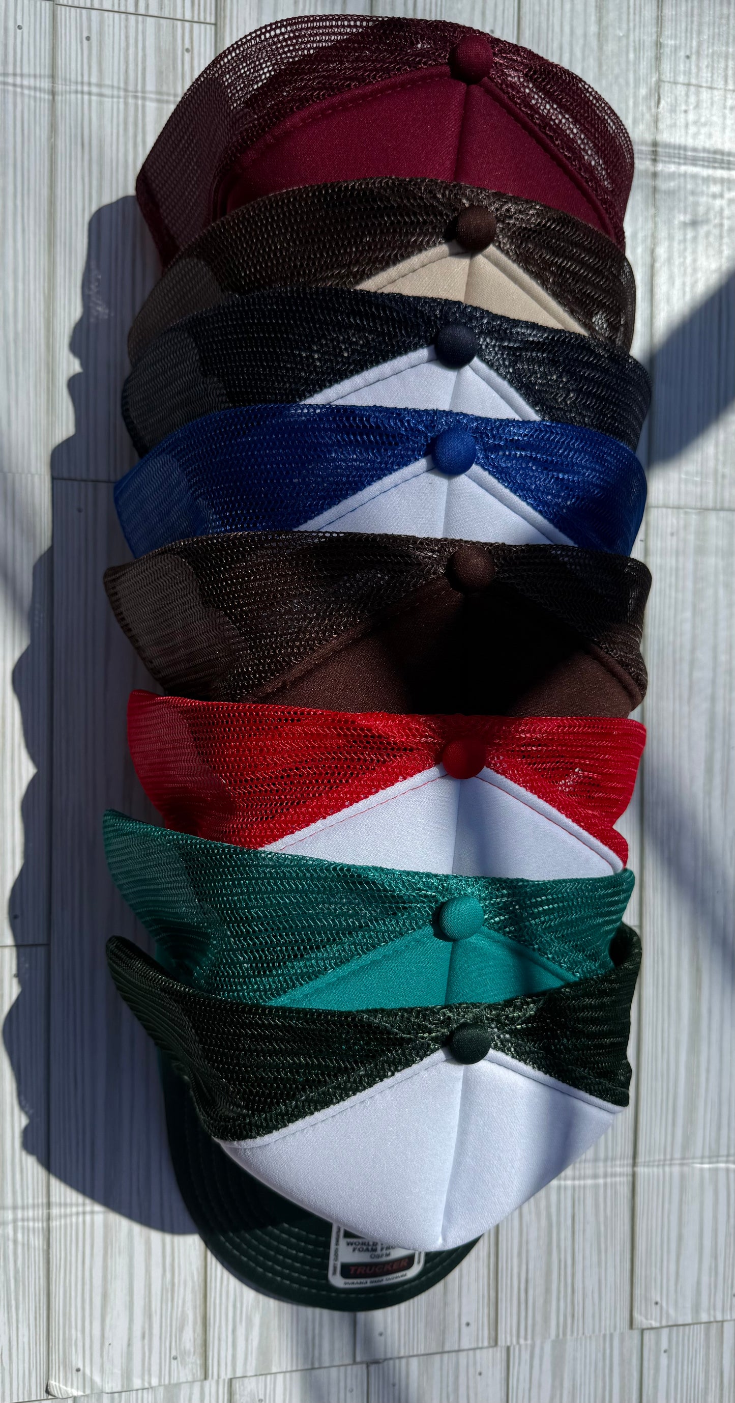 Trucker hat with 5-7 patches