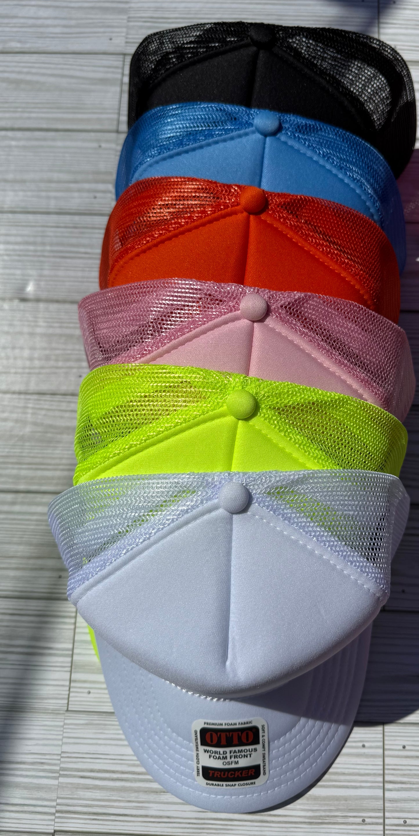 Trucker hat with 5-7 patches