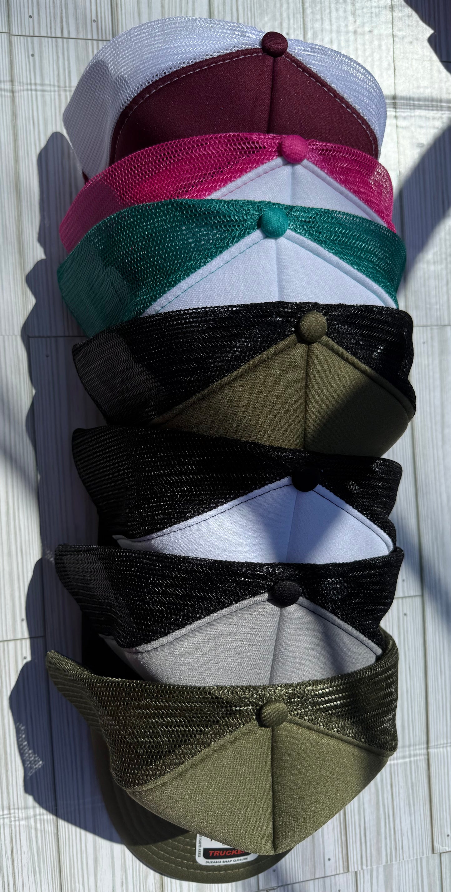 Trucker hat with up to 3 patches and chain