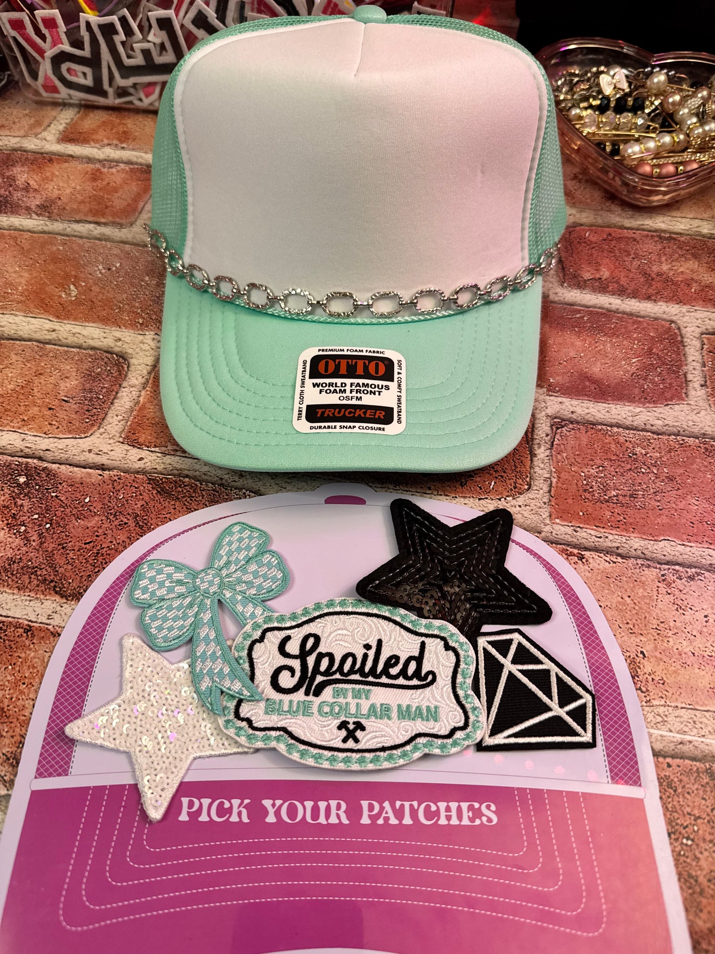 Trucker hat with up to 3 patches