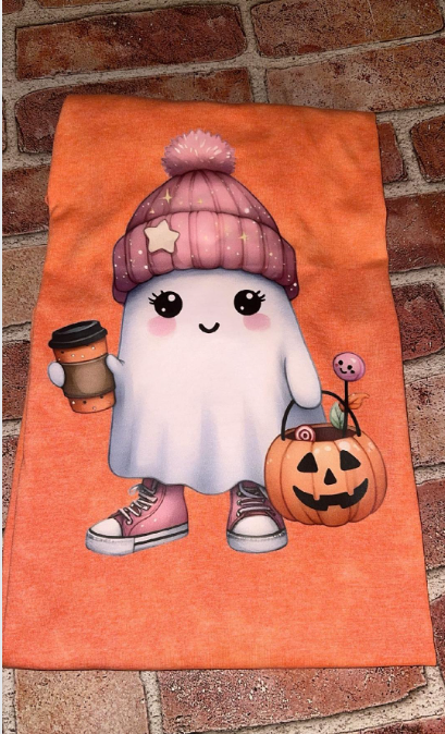 Cute Ghost with Pink Beanie