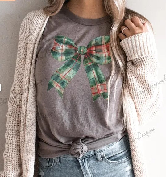 Green Plaid Bow