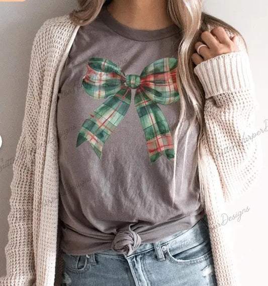 Green Plaid Bow