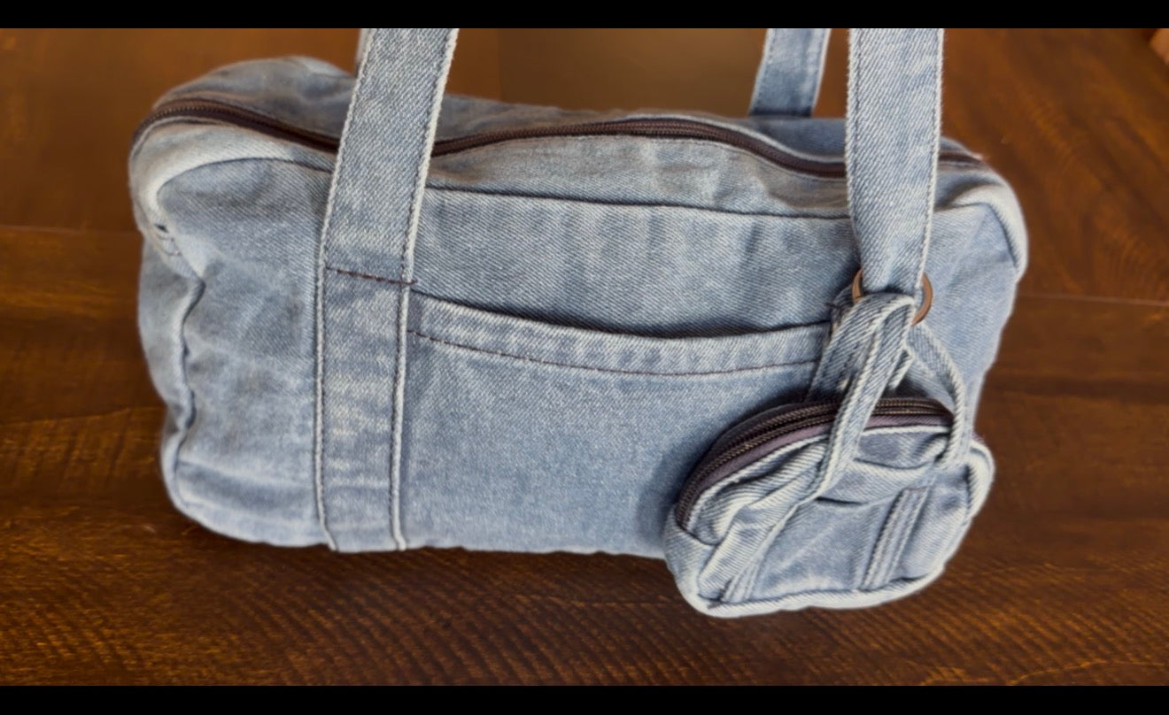 PRE-ORDER MINI DENIM DUFFLE BAG